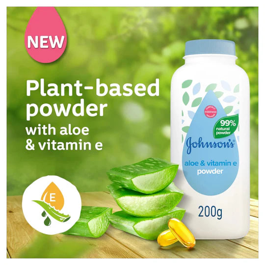Johnson's Baby Aloe Vera Powder 200g - Case of 6