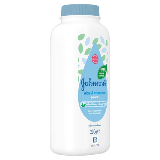 Johnson's Baby Aloe Vera Powder 200g - Case of 6