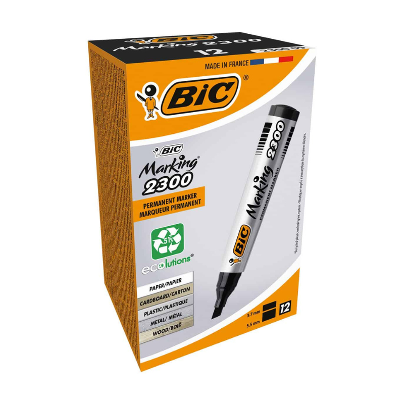Bic Permanent Markers Black Boxed