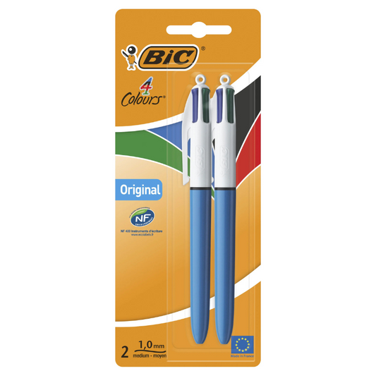 Bic 4 Colour Pen Original 2 Pack